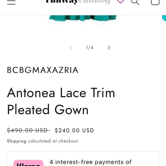 Antonea Lace Trim Pleated Gown Excellent Condition - Small - Picture 5 of 5